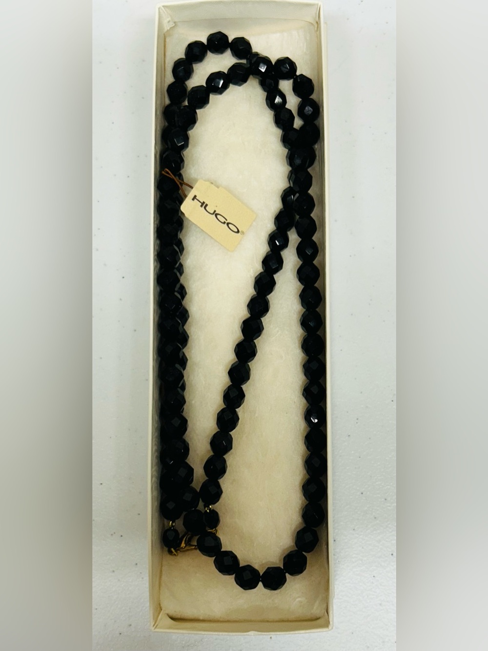 Hugo Classic Black Glass
Beaded Necklace